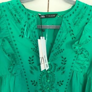 Zara Eyelet Dress NWT